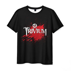 Мужская футболка 3D с принтом Trivium в Тюмени, 100% полиэфир | прямой крой, круглый вырез горловины, длина до линии бедер | Тематика изображения на принте: band | blood | metal | music | rock | trivium | атрибутика | группа | кровь | метал | музыка | рок
