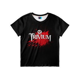 Детская футболка 3D с принтом Trivium в Тюмени, 100% гипоаллергенный полиэфир | прямой крой, круглый вырез горловины, длина до линии бедер, чуть спущенное плечо, ткань немного тянется | Тематика изображения на принте: band | blood | metal | music | rock | trivium | атрибутика | группа | кровь | метал | музыка | рок
