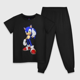 Детская пижама хлопок с принтом Modern Sonic в Тюмени, 100% хлопок |  брюки и футболка прямого кроя, без карманов, на брюках мягкая резинка на поясе и по низу штанин
 | sonic | соник