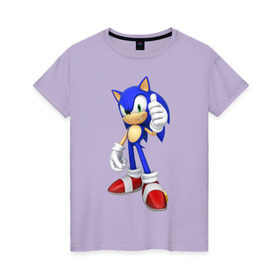 Женская футболка хлопок с принтом Modern Sonic в Тюмени, 100% хлопок | прямой крой, круглый вырез горловины, длина до линии бедер, слегка спущенное плечо | sonic | соник
