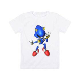 Детская футболка хлопок с принтом Metal Sonic в Тюмени, 100% хлопок | круглый вырез горловины, полуприлегающий силуэт, длина до линии бедер | метал соник | металл соник