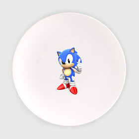 Тарелка с принтом Classic Sonic в Тюмени, фарфор | диаметр - 210 мм
диаметр для нанесения принта - 120 мм | Тематика изображения на принте: 16 бит | sega | sonic | классический соник