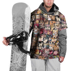 Накидка на куртку 3D с принтом Злые лица аниме в Тюмени, 100% полиэстер |  | Тематика изображения на принте: комиксы | манга | паттерн | эмоции