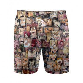 Мужские шорты 3D спортивные с принтом Злые лица аниме в Тюмени,  |  | Тематика изображения на принте: комиксы | манга | паттерн | эмоции