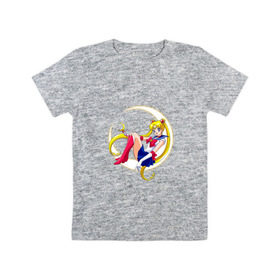 Детская футболка хлопок с принтом Sailor Moon в Тюмени, 100% хлопок | круглый вырез горловины, полуприлегающий силуэт, длина до линии бедер | Тематика изображения на принте: sailor moon | sailormoon | сейлор мун | сейлормун