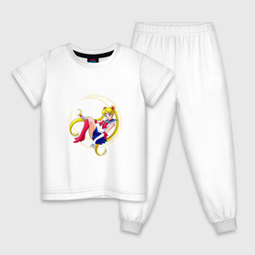 Детская пижама хлопок с принтом Sailor Moon в Тюмени, 100% хлопок |  брюки и футболка прямого кроя, без карманов, на брюках мягкая резинка на поясе и по низу штанин
 | sailor moon | sailormoon | сейлор мун | сейлормун