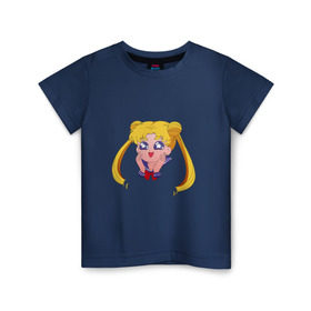 Детская футболка хлопок с принтом Sailor Moon в Тюмени, 100% хлопок | круглый вырез горловины, полуприлегающий силуэт, длина до линии бедер | sailor moon | sailormoon | сейлор мун | сейлормун