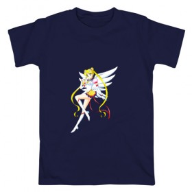 Мужская футболка хлопок с принтом Sailor Moon в Тюмени, 100% хлопок | прямой крой, круглый вырез горловины, длина до линии бедер, слегка спущенное плечо. | sailor moon | sailormoon | сейлор мун | сейлормун