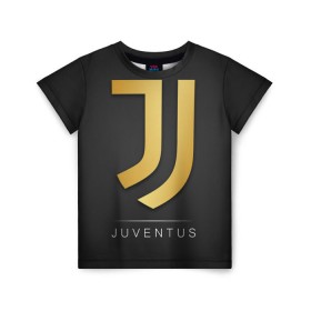 Детская футболка 3D с принтом Juventus Gold Edition в Тюмени, 100% гипоаллергенный полиэфир | прямой крой, круглый вырез горловины, длина до линии бедер, чуть спущенное плечо, ткань немного тянется | Тематика изображения на принте: champions | italy | jeep | juventus | league | италия | лига | чемпионов | ювентус