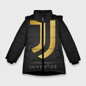 Зимняя куртка для девочек 3D с принтом Juventus Gold Edition в Тюмени, ткань верха — 100% полиэстер; подклад — 100% полиэстер, утеплитель — 100% полиэстер. | длина ниже бедра, удлиненная спинка, воротник стойка и отстегивающийся капюшон. Есть боковые карманы с листочкой на кнопках, утяжки по низу изделия и внутренний карман на молнии. 

Предусмотрены светоотражающий принт на спинке, радужный светоотражающий элемент на пуллере молнии и на резинке для утяжки. | champions | italy | jeep | juventus | league | италия | лига | чемпионов | ювентус