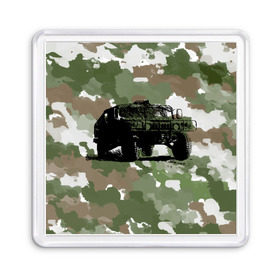 Магнит 55*55 с принтом Jeep в Тюмени, Пластик | Размер: 65*65 мм; Размер печати: 55*55 мм | Тематика изображения на принте: 23 февраля | hummer | jeep | авто | армейская | армия | внедорожник | военная | джип | камуфляж | милитари | россия | хамер