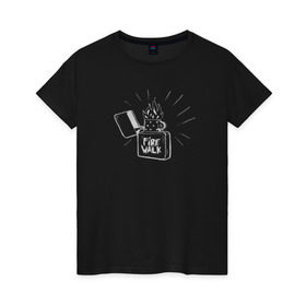 Женская футболка хлопок с принтом Firewalk в Тюмени, 100% хлопок | прямой крой, круглый вырез горловины, длина до линии бедер, слегка спущенное плечо | Тематика изображения на принте: life is strange