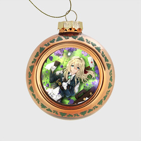 Стеклянный ёлочный шар с принтом Violet Evergarden в Тюмени, Стекло | Диаметр: 80 мм | Тематика изображения на принте: anime | violet evergarden | аниме | вайолет эвергарден