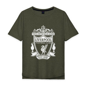 Мужская футболка хлопок Oversize с принтом Liverpool FC в Тюмени, 100% хлопок | свободный крой, круглый ворот, “спинка” длиннее передней части | england | football | liverpool fc | logo | sport | англия | ливерпуль | лига | лого | спорт | фк | футбол | футбольный клуб | эмблема