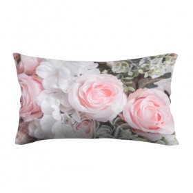 Подушка 3D антистресс с принтом розы в Тюмени, наволочка — 100% полиэстер, наполнитель — вспененный полистирол | состоит из подушки и наволочки на молнии | букет | винтаж | зелень | листья | розовые розы | романтика | цветы