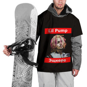 Накидка на куртку 3D с принтом Lil Pump - 104 в Тюмени, 100% полиэстер |  | Тематика изображения на принте: eskeetit | esskeetit | lil pump | pamp | pump | лил памп | маленький насос | насос | памп | эшкере | эшкереее | эщкере | эщкэрэ