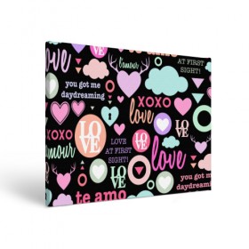 Холст прямоугольный с принтом Любовь на разных языках в Тюмени, 100% ПВХ |  | 14 | love | валентин | губы | день | любовь | подарок | поцелуй | сердце | страсть | февраль