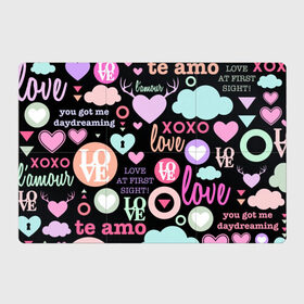 Магнитный плакат 3Х2 с принтом Любовь на разных языках в Тюмени, Полимерный материал с магнитным слоем | 6 деталей размером 9*9 см | 14 | love | валентин | губы | день | любовь | подарок | поцелуй | сердце | страсть | февраль