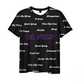 Мужская футболка 3D с принтом Lil Pump - 108 в Тюмени, 100% полиэфир | прямой крой, круглый вырез горловины, длина до линии бедер | eskeetit | gucci gang | lil pump | pamp | pump | лил памп | маленький насос | насос | памп | эшкере | эшкереее | эщкере | эщкэрэ