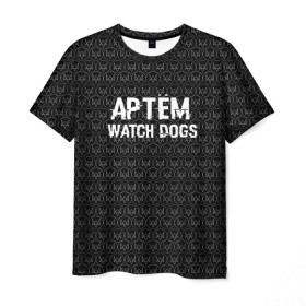 Мужская футболка 3D с принтом Артём Watch Dogs в Тюмени, 100% полиэфир | прямой крой, круглый вырез горловины, длина до линии бедер | game | name | watch dogs | watch dogs 2 | артём | город | девушка | дрон | игры | имена | компьютеры | пистолет | телефон | технологии | хакер
