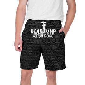 Мужские шорты 3D с принтом Владимир Watch Dogs в Тюмени,  полиэстер 100% | прямой крой, два кармана без застежек по бокам. Мягкая трикотажная резинка на поясе, внутри которой широкие завязки. Длина чуть выше колен | 