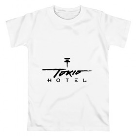 Мужская футболка хлопок с принтом Tokio Hotel в Тюмени, 100% хлопок | прямой крой, круглый вырез горловины, длина до линии бедер, слегка спущенное плечо. | Тематика изображения на принте: hotel | island | tokio | tokio hotel | альтернативный | билл каулитц | георг листинг | группа | густав шефер | отель | пауэр | поп | рок | синти | синтипоп | токийский | токио | том каулитц | хотель