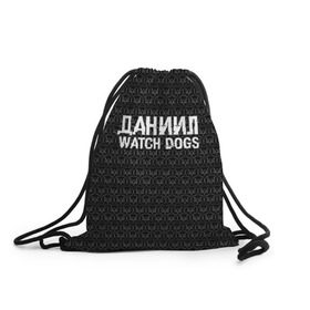 Рюкзак-мешок 3D с принтом Даниил Watch Dogs в Тюмени, 100% полиэстер | плотность ткани — 200 г/м2, размер — 35 х 45 см; лямки — толстые шнурки, застежка на шнуровке, без карманов и подкладки | 