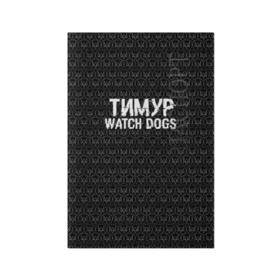 Обложка для паспорта матовая кожа с принтом Тимур Watch Dogs в Тюмени, натуральная матовая кожа | размер 19,3 х 13,7 см; прозрачные пластиковые крепления | Тематика изображения на принте: 