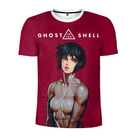 Мужская футболка 3D спортивная с принтом Ghost in the shell в Тюмени, 100% полиэстер с улучшенными характеристиками | приталенный силуэт, круглая горловина, широкие плечи, сужается к линии бедра | 