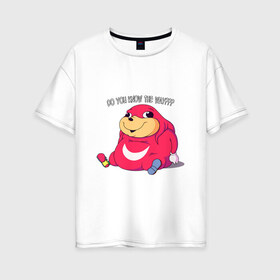 Женская футболка хлопок Oversize с принтом Do you know the way??? в Тюмени, 100% хлопок | свободный крой, круглый ворот, спущенный рукав, длина до линии бедер
 | chat | da way | knuckles | vr | vrchat | наклз