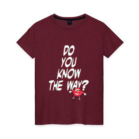 Женская футболка хлопок с принтом Do you know the way??? (2) в Тюмени, 100% хлопок | прямой крой, круглый вырез горловины, длина до линии бедер, слегка спущенное плечо | chat | da way | knuckles | vr | vrchat | наклз