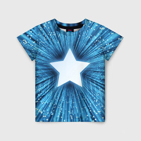 Детская футболка 3D с принтом Звезда в Тюмени, 100% гипоаллергенный полиэфир | прямой крой, круглый вырез горловины, длина до линии бедер, чуть спущенное плечо, ткань немного тянется | взрыв | звезда | звездочка | космос | огонёк | свет