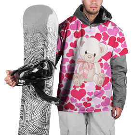 Накидка на куртку 3D с принтом Белый Мишка в Тюмени, 100% полиэстер |  | Тематика изображения на принте: 14 февраля | bear | love | teddy | абстракция | арт | девушкам | день всех влюбленных | день святого валентина | животные | медведь | милые | мишка | сердечки | тедди