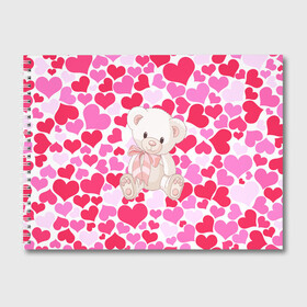 Альбом для рисования с принтом Белый Мишка в Тюмени, 100% бумага
 | матовая бумага, плотность 200 мг. | Тематика изображения на принте: 14 февраля | bear | love | teddy | абстракция | арт | девушкам | день всех влюбленных | день святого валентина | животные | медведь | милые | мишка | сердечки | тедди