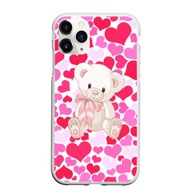 Чехол для iPhone 11 Pro Max матовый с принтом Белый Мишка в Тюмени, Силикон |  | 14 февраля | bear | love | teddy | абстракция | арт | девушкам | день всех влюбленных | день святого валентина | животные | медведь | милые | мишка | сердечки | тедди