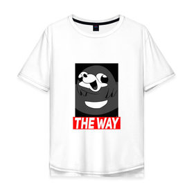 Мужская футболка хлопок Oversize с принтом Do you know the way??? (4) в Тюмени, 100% хлопок | свободный крой, круглый ворот, “спинка” длиннее передней части | Тематика изображения на принте: chat | da way | knuckles | vr | vrchat | наклз