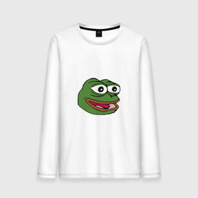 Мужской лонгслив хлопок с принтом Pepe frog в Тюмени, 100% хлопок |  | meme pepe мем прикол лягушка