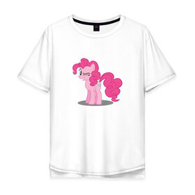 Мужская футболка хлопок Oversize с принтом My little pony Пинки Пай в Тюмени, 100% хлопок | свободный крой, круглый ворот, “спинка” длиннее передней части | Тематика изображения на принте: my little pony | пинки пай