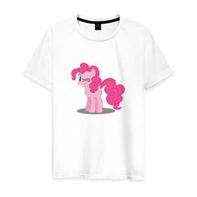 Мужская футболка хлопок с принтом My little pony Пинки Пай в Тюмени, 100% хлопок | прямой крой, круглый вырез горловины, длина до линии бедер, слегка спущенное плечо. | Тематика изображения на принте: my little pony | пинки пай