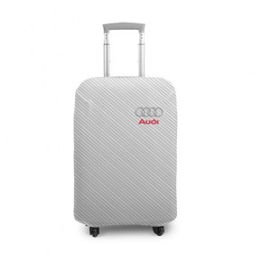Чехол для чемодана 3D с принтом AUDI CARBON в Тюмени, 86% полиэфир, 14% спандекс | двустороннее нанесение принта, прорези для ручек и колес | ауди | марка | машины