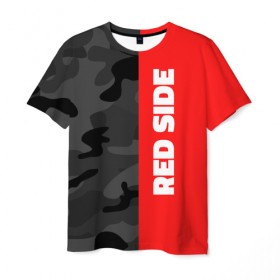 Мужская футболка 3D с принтом Military Red Side в Тюмени, 100% полиэфир | прямой крой, круглый вырез горловины, длина до линии бедер | военный | камуфляж | красный | мода | стиль | тренд