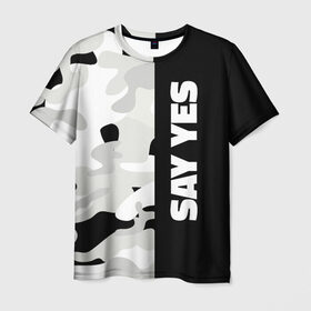 Мужская футболка 3D с принтом Military Say Yes в Тюмени, 100% полиэфир | прямой крой, круглый вырез горловины, длина до линии бедер | военный | камуфляж | мода | стиль | тренд | черный