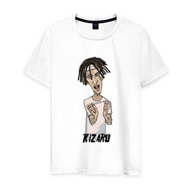 Мужская футболка хлопок с принтом KIZARU в Тюмени, 100% хлопок | прямой крой, круглый вырез горловины, длина до линии бедер, слегка спущенное плечо. | kizaru | rap | кизару | олег нечипоренко | реп