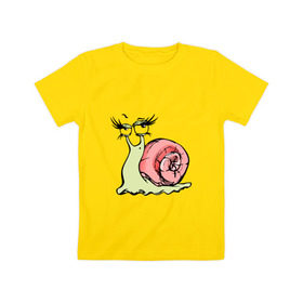 Детская футболка хлопок с принтом Гламурная улитка в Тюмени, 100% хлопок | круглый вырез горловины, полуприлегающий силуэт, длина до линии бедер | гламурная | животные | прикольная | улитка