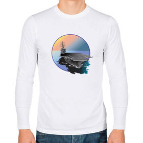 Мужской лонгслив хлопок с принтом Авианосец в Тюмени, 100% хлопок |  | авианосец | вода | военная техника | корабль | мужчинам | парням | судно