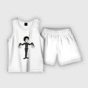 Детская пижама с шортами хлопок с принтом Эдвард руки ножницы в Тюмени,  |  | Тематика изображения на принте: johnny depp | jonny dep | джони депп | джонни депп | кино | фильм