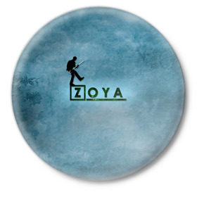 Значок с принтом Зоя в стиле Доктор Хаус в Тюмени,  металл | круглая форма, металлическая застежка в виде булавки | Тематика изображения на принте: 