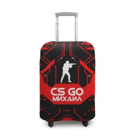 Чехол для чемодана 3D с принтом Counter Strike-Михаил в Тюмени, 86% полиэфир, 14% спандекс | двустороннее нанесение принта, прорези для ручек и колес | 
