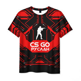Мужская футболка 3D с принтом Counter Strike-Руслан в Тюмени, 100% полиэфир | прямой крой, круглый вырез горловины, длина до линии бедер | cs go | контр страйк | контра | руслан