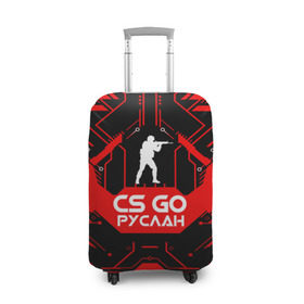 Чехол для чемодана 3D с принтом Counter Strike-Руслан в Тюмени, 86% полиэфир, 14% спандекс | двустороннее нанесение принта, прорези для ручек и колес | cs go | контр страйк | контра | руслан